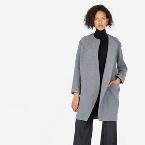 Everlane Oversized Collarless Cocoon Premium Wool Coat Good Used Condition sz. 4